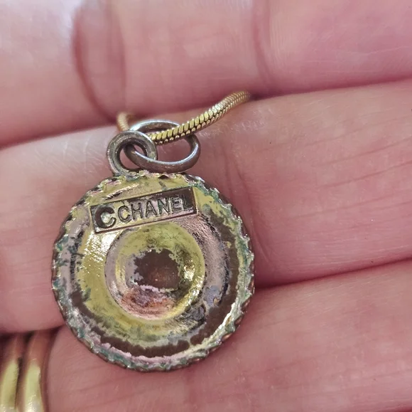 Repurposed CC Gold Pendant Necklace - Picture 5 of 13